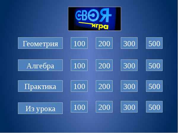 
    Урок "Своя игра"

      