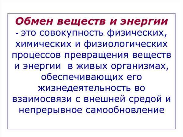 
    Обмен веществ и энергии

      