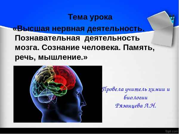
    Урок биологии по теме "Высшая нервная деятельность. Внимание. Память"

      