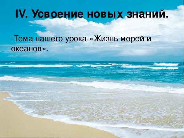 
    Урок по теме "Жизнь морей и океанов". 5-й класс

      