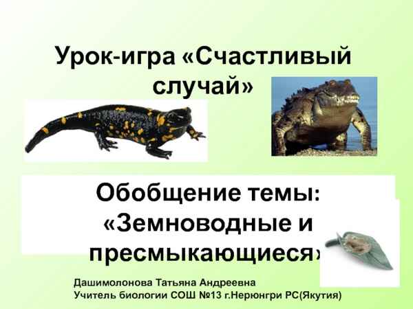 
    Контрольно-обобщающий урок в виде игры "Счастливый случай" по теме "Класс Земноводные"

      