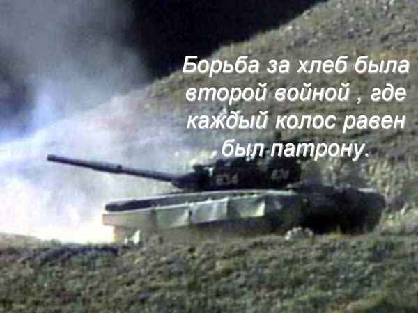 
    "Борьба за хлеб была второй войной, где каждый колос равен был патрону"

      