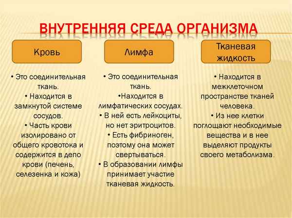 
    Внутренняя среда организма

      