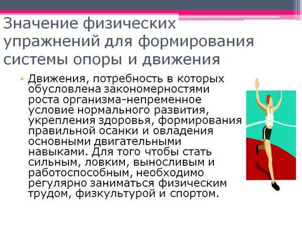 
    Значение физических упражнений для правильного формирования скелета. Осанка. 8-й класс

      